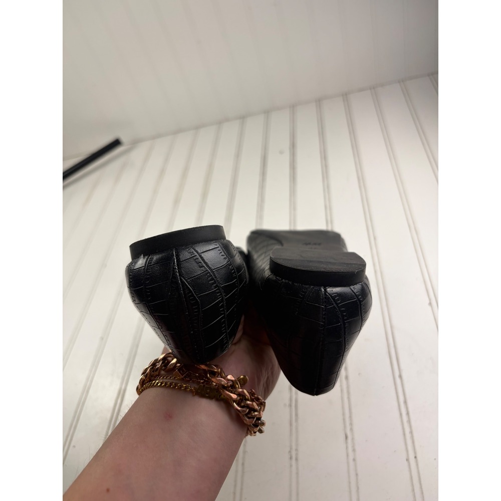 H&M Vintage Black Faux Croc Embossed Pointed Toe Ballet Flats Women's Size 6.5 - Picture 6 of 8
